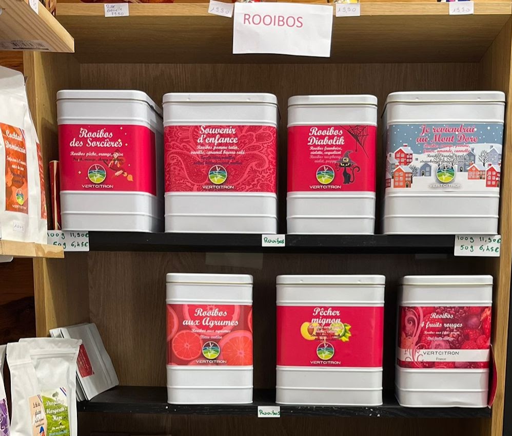 [Image de l'étagère de rooibos]